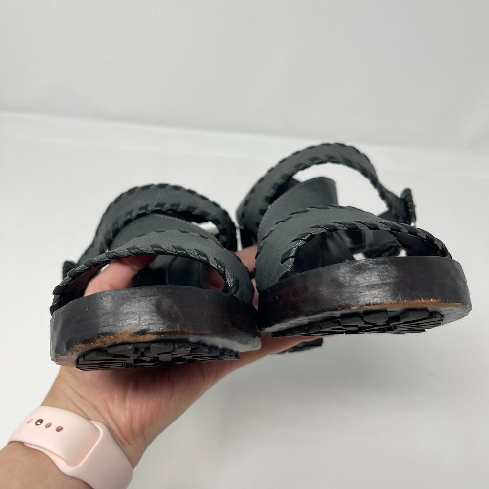 John Fluevog Tuggawar Hopscotch Black Strappy Heels (6.5) - Picture 11 of 13